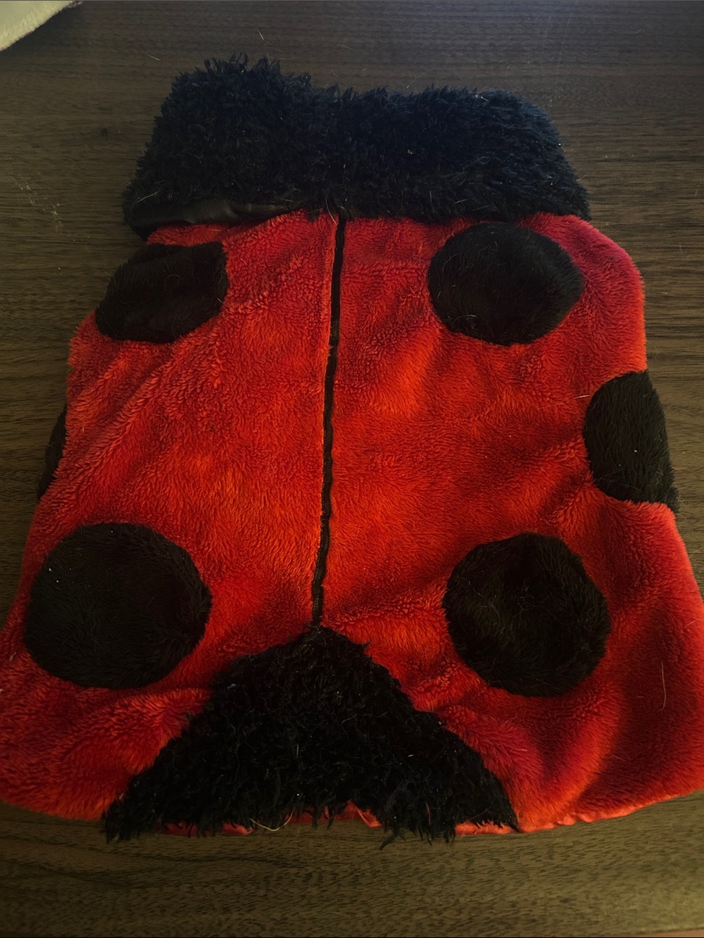 Dog Ladybug Costume Cape - Red and Black
